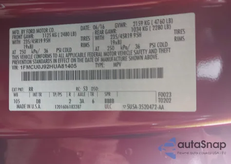 2017 Ford Escape Titanium из США, поврежденный, VIN 1FMCU0J92HUA81405